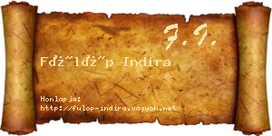 Fülöp Indira névjegykártya